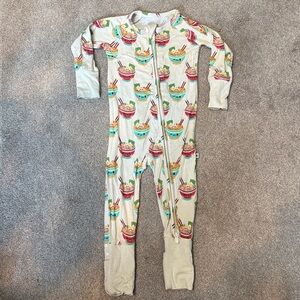 Bums & Roses Ramen Printed Bamboo Pajamas Size 9-12 M